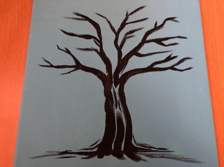 Pistachio Shell Birds Painting - add additional branches and allow to dry