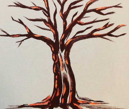 Pistachio Shell Birds Painting - add highlights with the copper paint and allow to dry