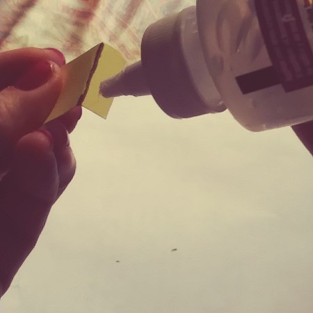 Paper Easter Bunny  - using glue to attach ears