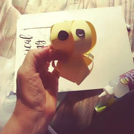 Paper Easter Bunny - eyes glue to head