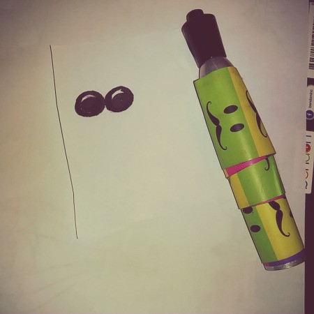 Paper Easter Bunny - draw eyes on paper using a marker