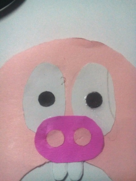 Recycled Animal Face Pencil Case - eyes glued on