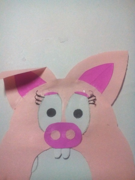 Recycled Animal Face Pencil Case - ears, eye lids and lashes added