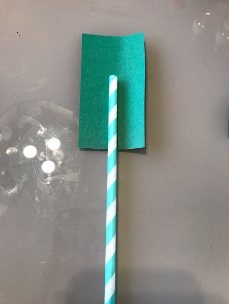 Straw Space Rocket - wrap the paper rectangle around the straw and tape