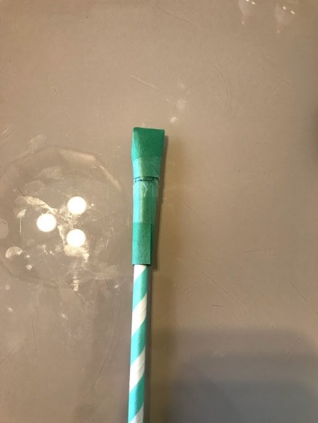 Straw Space Rocket - fold top over and tape again