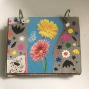 Recycled Paper Bag Doodle or Sticker Book - finished doodle pad