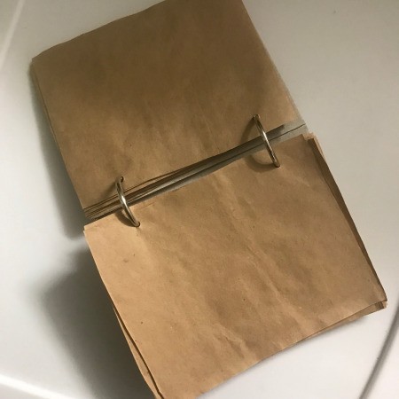 Recycled Paper Bag Doodle or Sticker Book