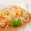 Pickled beansprouts with carrots and baby corn.