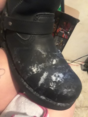 Removing Polyurethane Spill from Shoes - light stains on boots