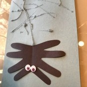 Spider Handprint Craft - finished craft ready to hang