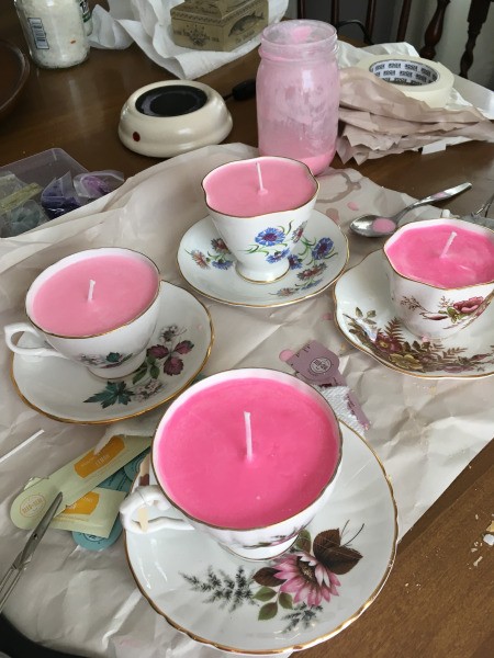 Teacup Candles - four teacup candles