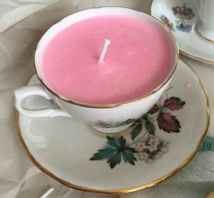 Teacup Candles - closeup of a teacup candle