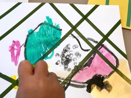 Toddler Tape Art Painting - allow toddler to paint their picture