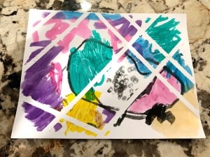 Toddler Tape Art Painting - finished child's artwork