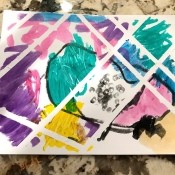 Toddler Tape Art Painting - finished child's artwork