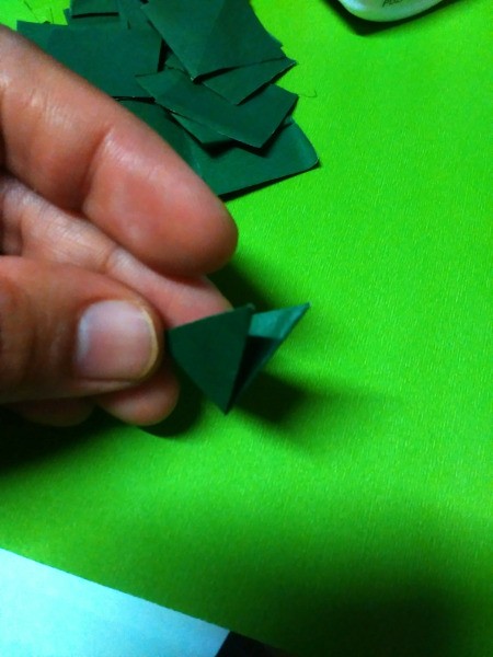 Mini Shamrock Hat Basket - fold again to make a smaller triangle