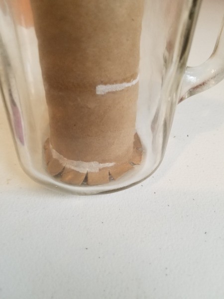 Vase of Many Colors - add glue to the cut end of the tube and attach to the bottom of the vase