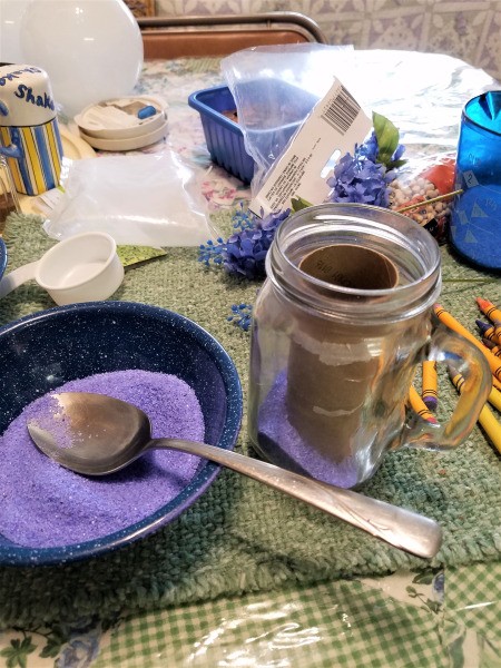 Vase of Many Colors - adding sand