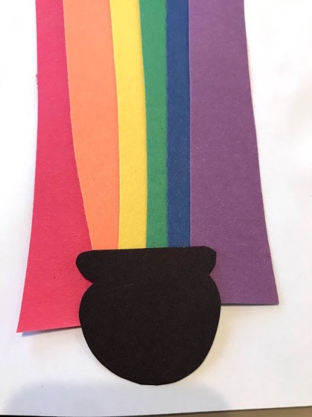 Rainbow Pot of Gold Activities - position and glue to white paper