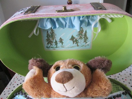 Child's Travel Buddy - paint on a window scene and add curtains