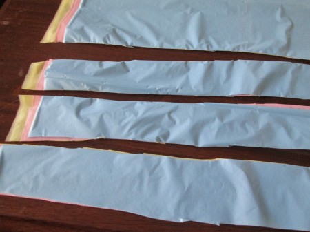 Vinyl Tablecloth Wreath - cut into strips