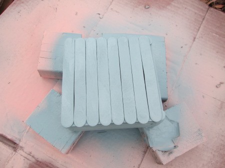 Craft Stick Basket - spray paint of use craft paint and a brush