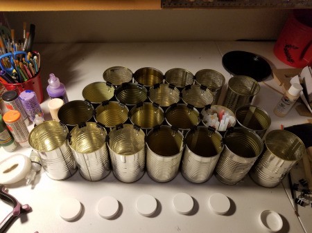 Tin Can Craft Supply Organizer - configuration completely clipped together