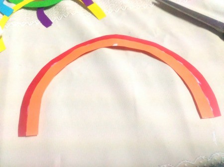 Pot of Golden Treats - glue overlapping the next color to the one below