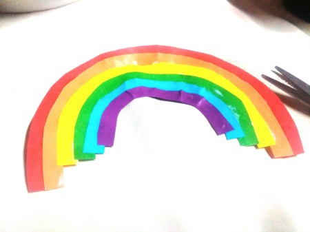 Pot of Golden Treats - glue the colored curves to each other