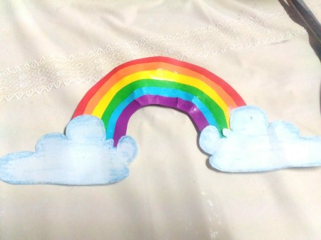 Pot of Golden Treats - glue the clouds to the ends of the rainbow
