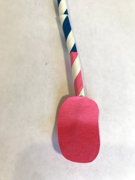 Making a Paper Drinking Straw Snake - glue on snake head