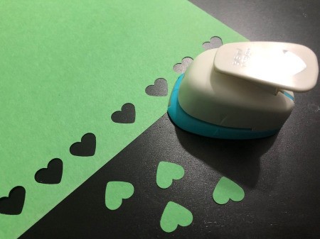 One of a Kind Clover Card - punch out green paper hearts for the clover leaves