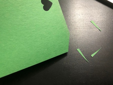 One of a Kind Clover Card - snip off small strips from the green paper for the stems