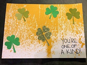 One of a Kind Clover Card - front of the finished card