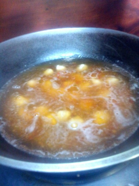 cooking Rice Balls in water