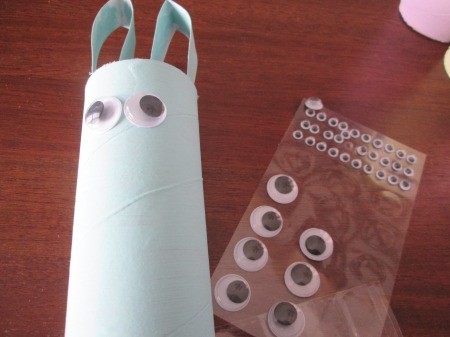 Recycled Bunny Friends - add eyes