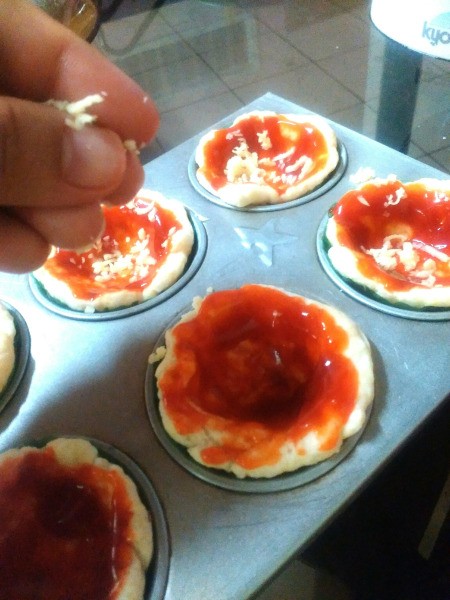 cheese sprinkled in Cups