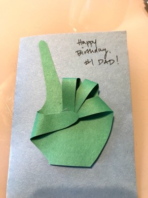 #1 Dad Birthday Card - finished card with message on front