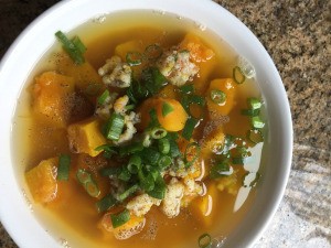 Soup in a bowl in pot