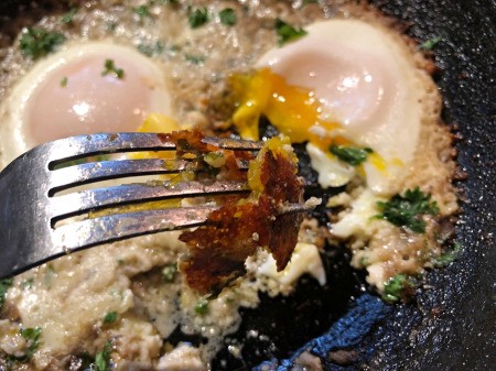 Crispy Parmesan Eggs with sauce