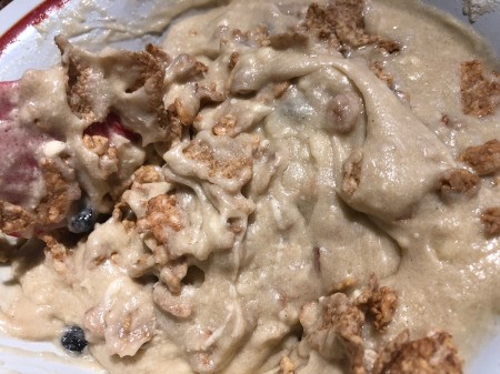mixing Breakfast Cereal in Coffee Cake