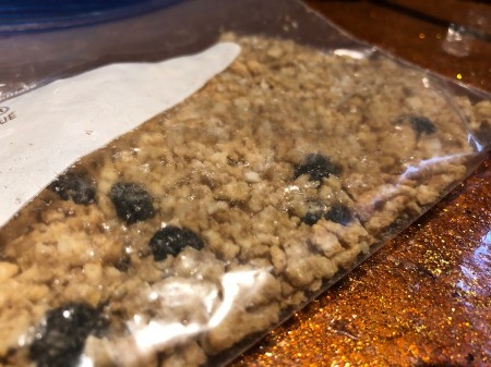 crushing Breakfast Cereal in plastic