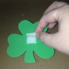 Foam Shamrock Decor Ideas - attach the piece of the Velcro with the stick on backing