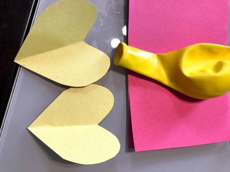 You Blow Me Away Card - cut out two heart shapes for the elephant's ears