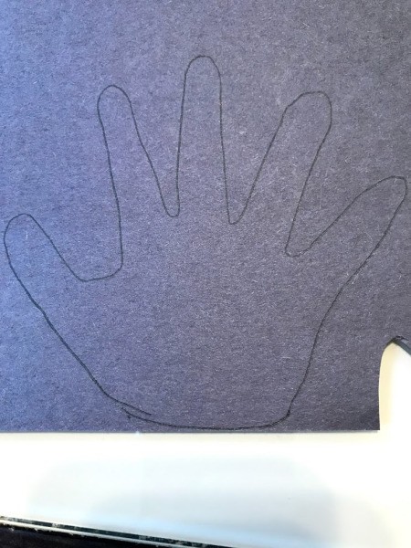 Penguin Handprint Card - traced outline of their hand
