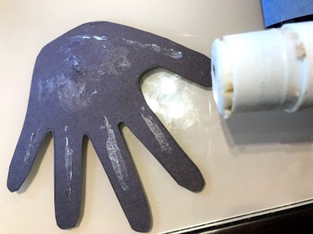 Penguin Handprint Card - add glue to the back