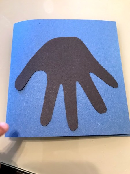 Penguin Handprint Card - glue down to the folded construction paper for the card