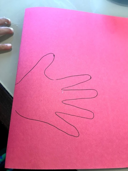 Crab Handprint Card - outline of hand