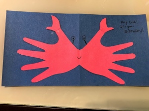 Crab Handprint Card - add message