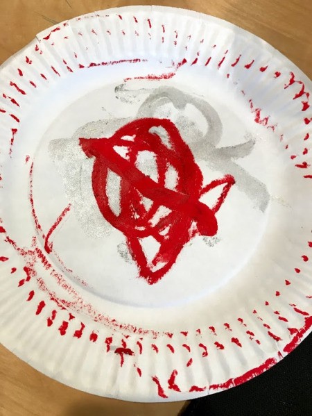 Spring Paper Plate Flower Craft - red design